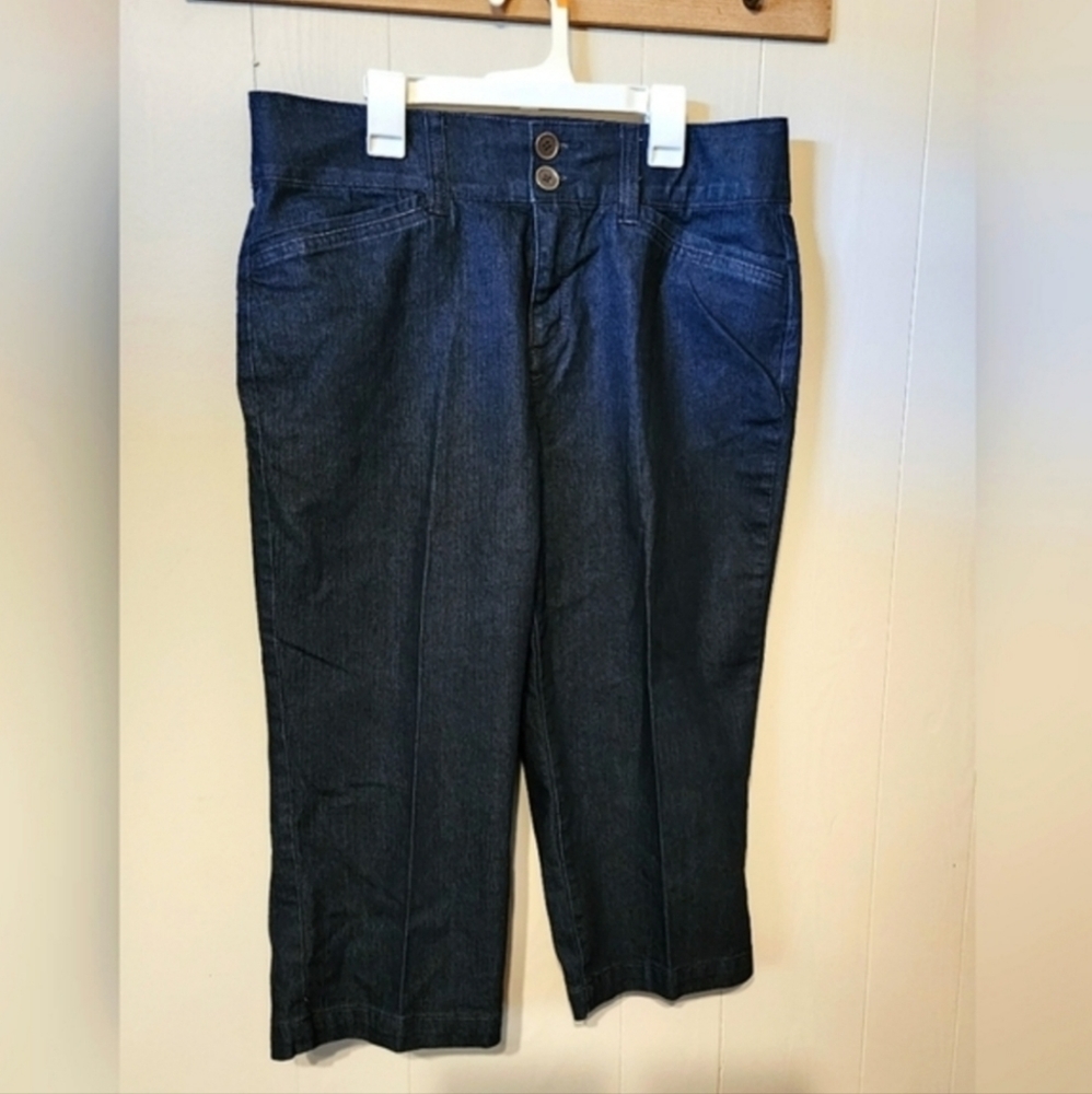 Christopher & Banks Capri Pants Size 12P Petite Denim Look Casual B531